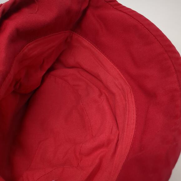 Skull Bucket Hat Red One Size Lightweight Embroidered Cotton - Picture 8 of 9